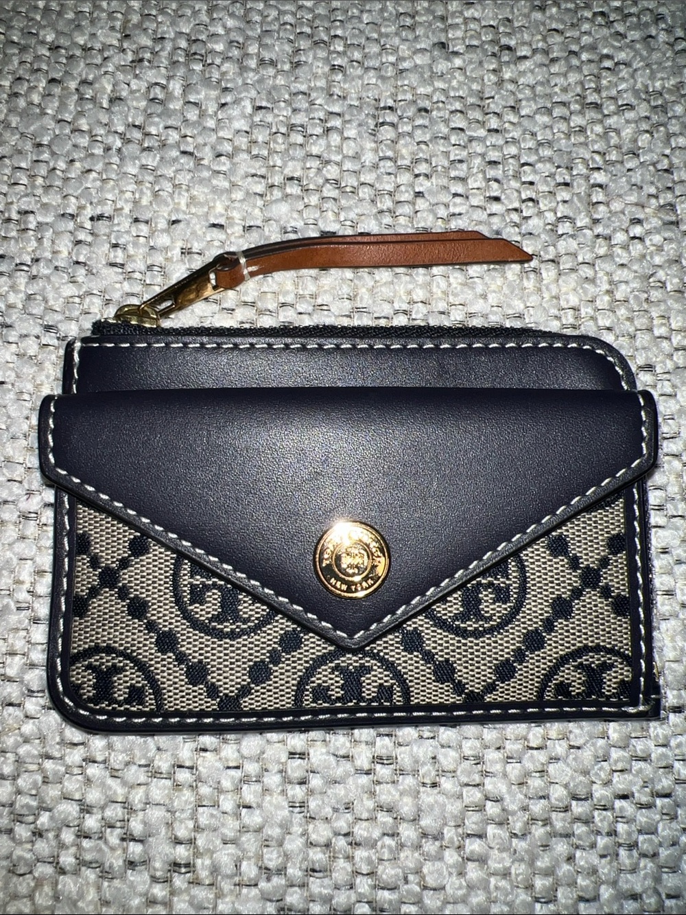 Tory Burch T Monogram Envelope Zip Card Case